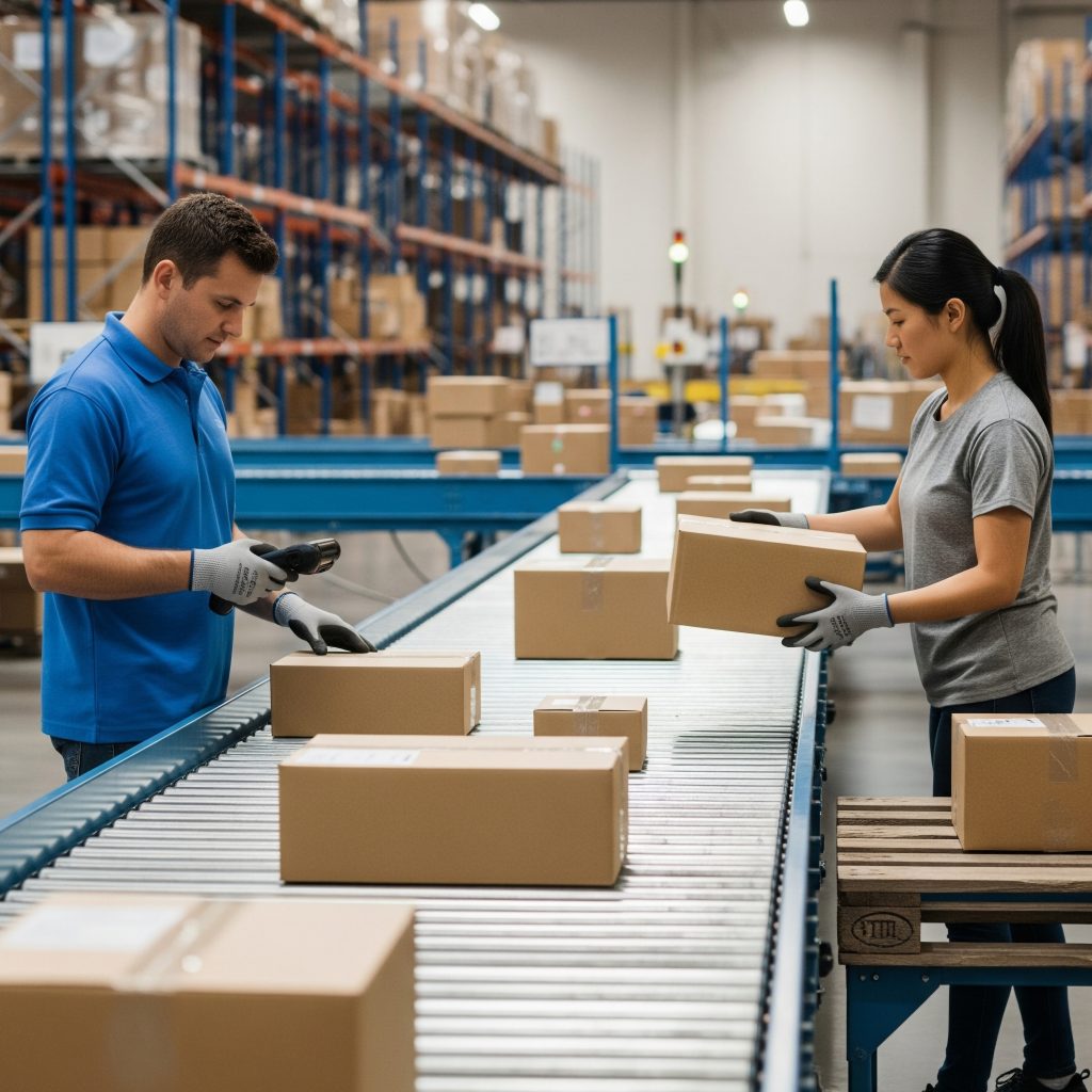 Fulfillment team packing orders